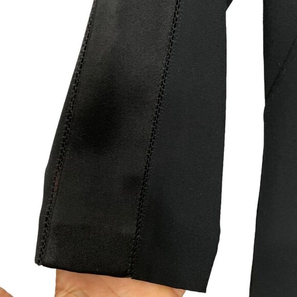 Rag & Bone Black 3/4 Sleeve V Neck Sheath Dress with Lasercut Lines Detail - 2 - Picture 5 of 14